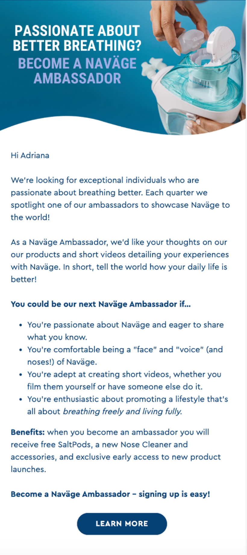 Announcement email