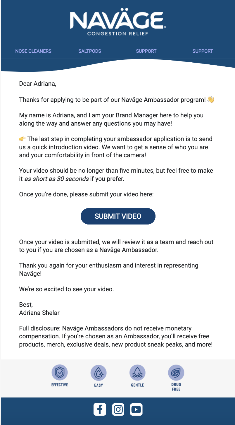 Application email 1
