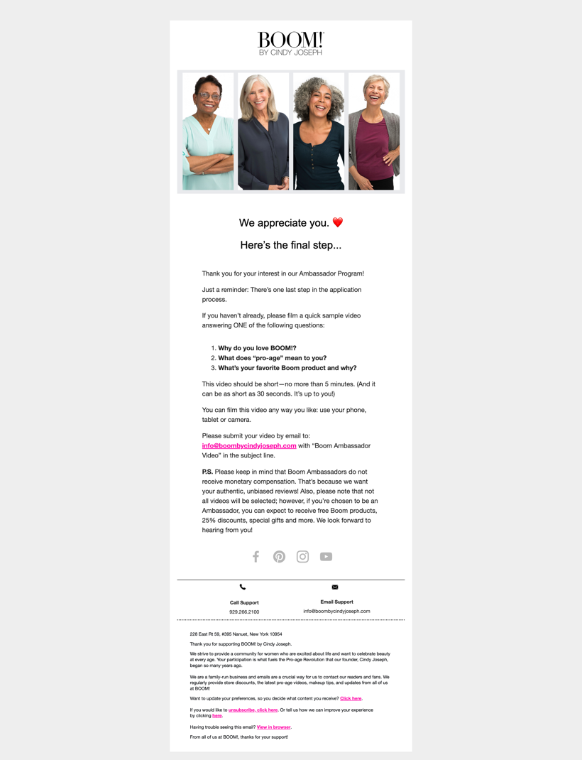 BOOM follow-up email